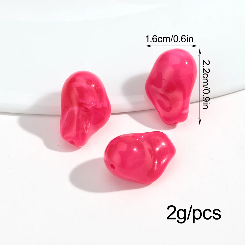 20pcs Irregular Geometric Colorful Acrylic Loose Beads