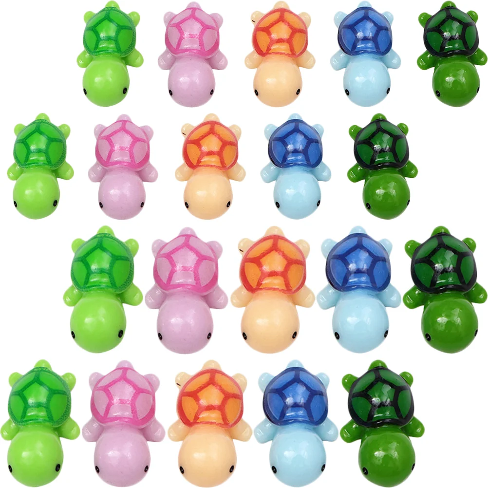 20 pçs mini tartaruga brinquedo brinquedos animais de resina pequena tartaruga estatueta bonito estatuetas carro sintético