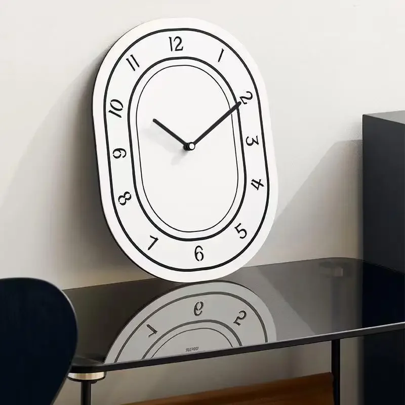 

Korean Creative Minimalist White Wall Clock Fashionable Acrylic Art Wall Decoration Home Desk Living Room Clock Decoration