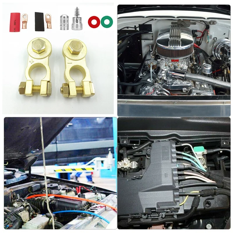 Positive & Negative Battery Terminals Connectors Clamps Terminal Connector Car Van Motorhome