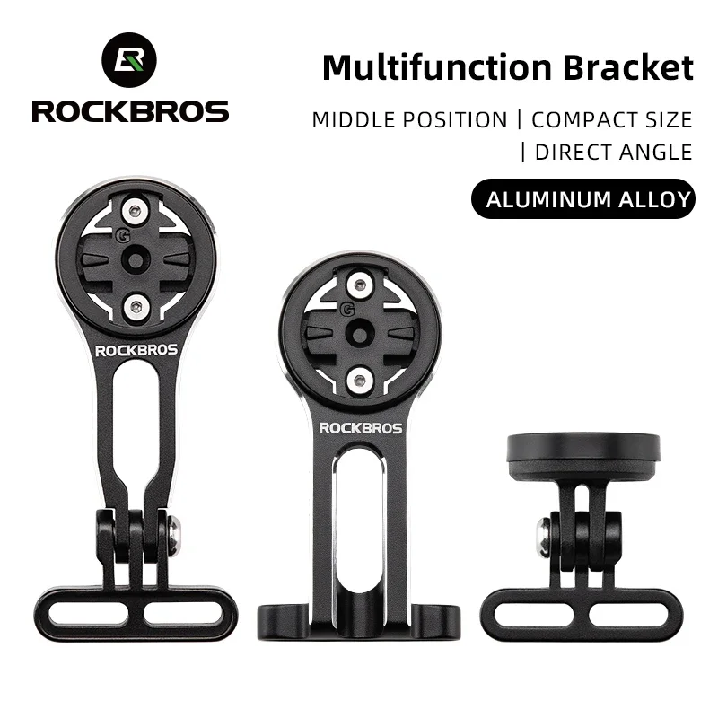 

ROCKBROS Adjustable Bike Computer Mount Garmin Holder Bryton Support Speedometer Stem Dual Mount For Bicycle Lights Gopro