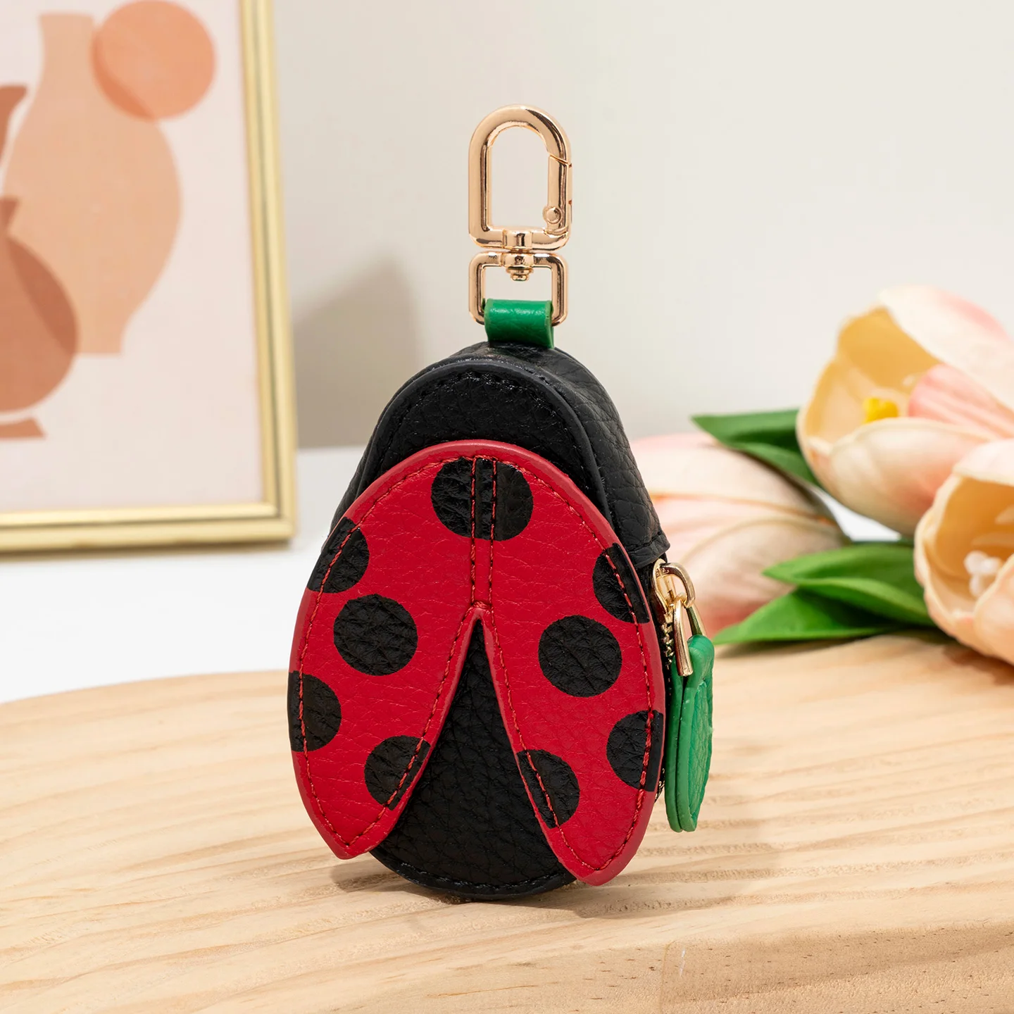 Cute Insect Shape Keyring Zipper Wallet Backpack Charm Gift for Women