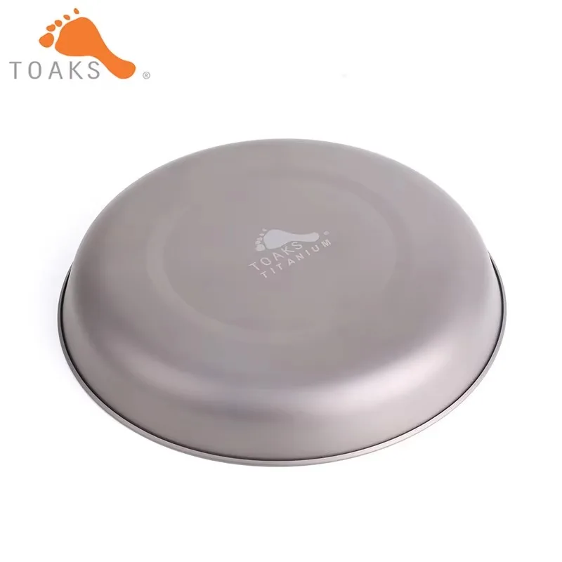 TOAKS PLT-190 Ultralight Titanium Plate Outdoor Camping Cookware Dishes Eco-Friendly Kitchenware Dinnerware Tray 61g D190mm