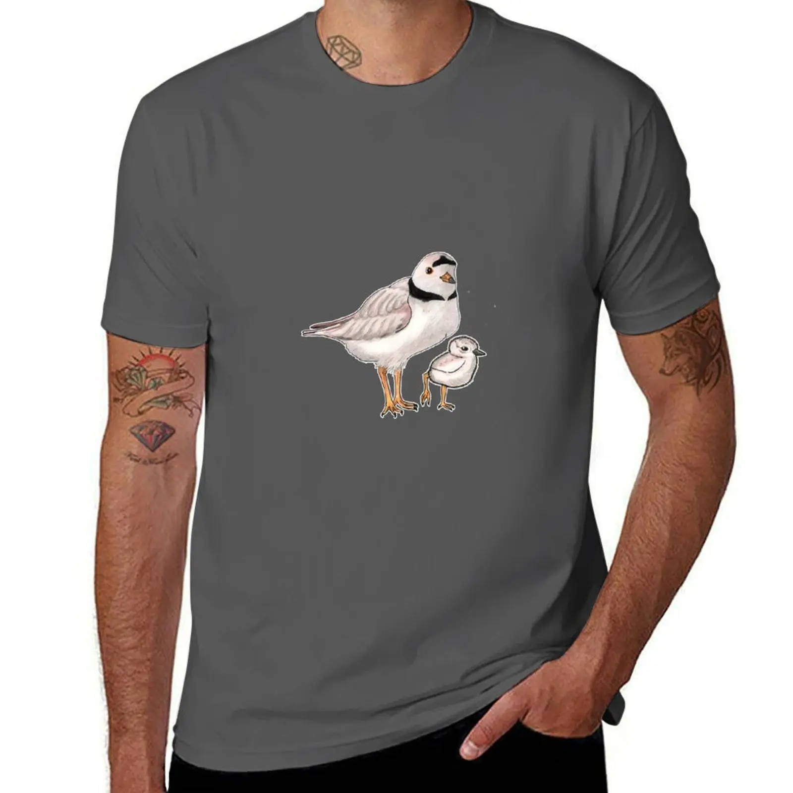 

Piping Plover with Chick T-Shirt anime t shirts oversize man graphic t shirt T-Shirt