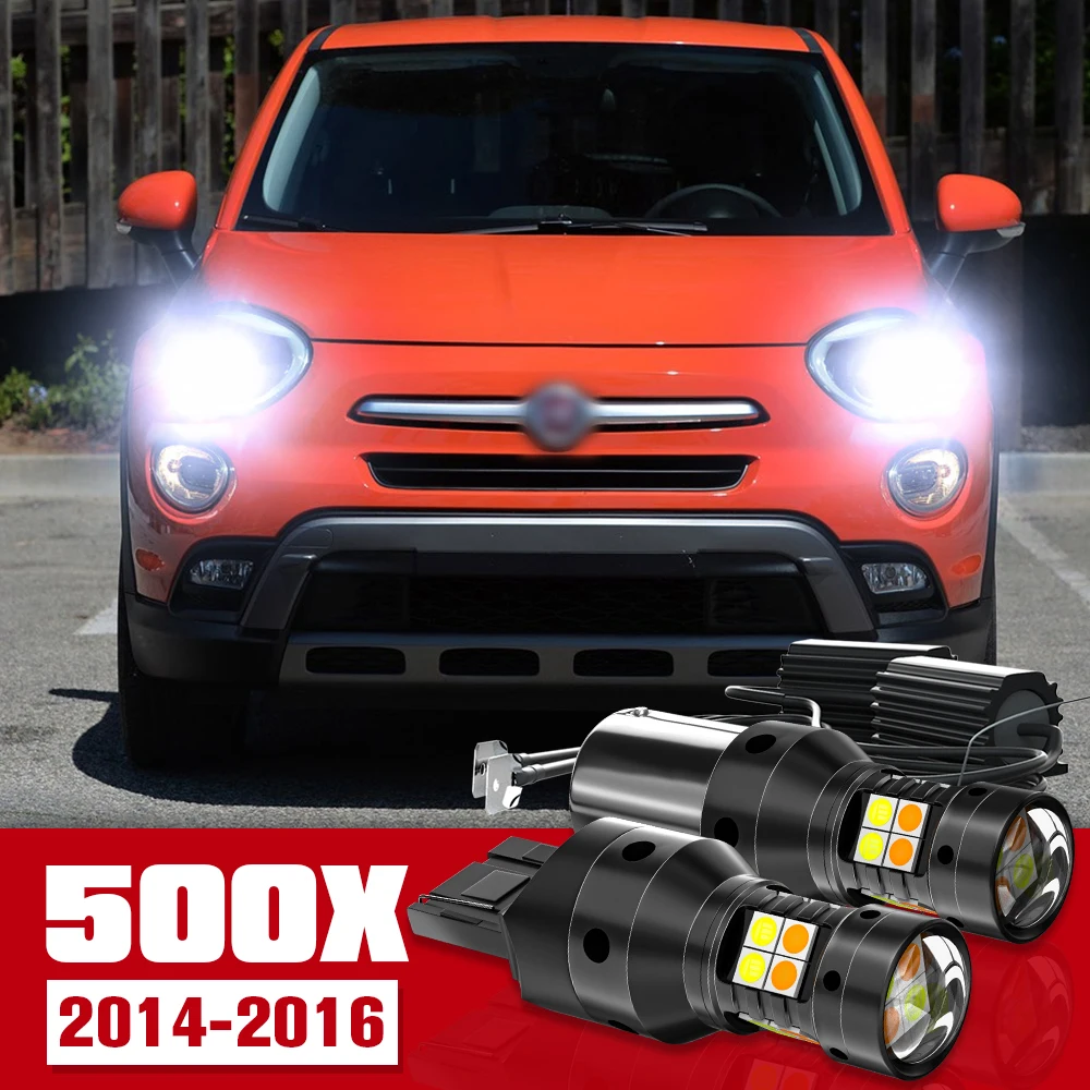 

2pcs LED Accessories Dual Mode Turn Signal+Daytime Running Light DRL For Fiat 500X 2014 2015 2016