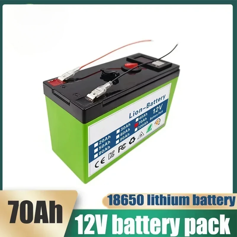 2024 batteria al litio LiFePO4 aggiornata 12V 70Ah batteria ricaricabile portatile integrata 5V 2.1A