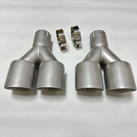 1pcs car accessories Exhaust pipe Stainless steel sandblasted tail throat silencer Y type double outlet flush large caliber