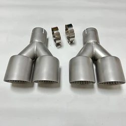 1pcs car accessories Exhaust pipe Stainless steel sandblasted tail throat silencer Y type double outlet flush large caliber