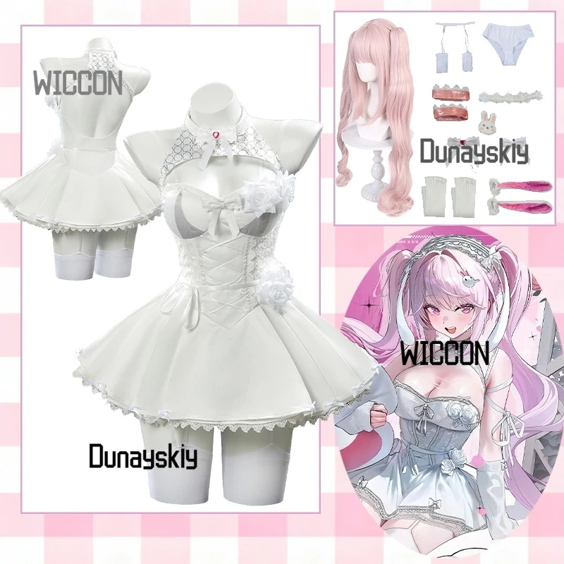 

Goddess Alicee Fairy Tale Fantasy Cosplay Costume Wig Props White Backless Lolita Sexy Kawaii Stage Party Carnival Halloween