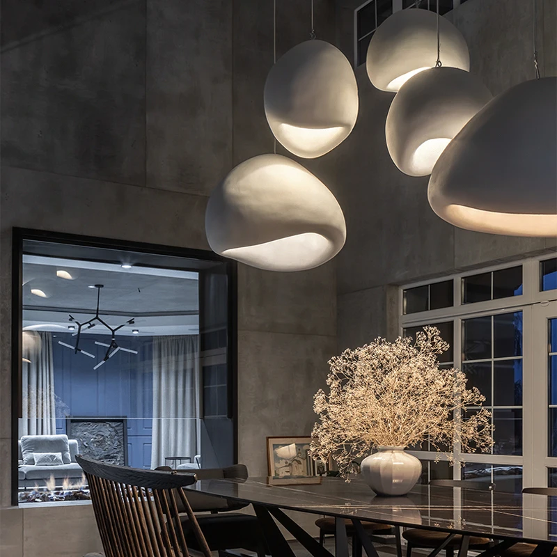 

Japanese Wabi Sabi Chandelier Modern E27 LED Pendant Lights for Dining Living Room Bedroom Bar Designer Homestay Hanging Lamps
