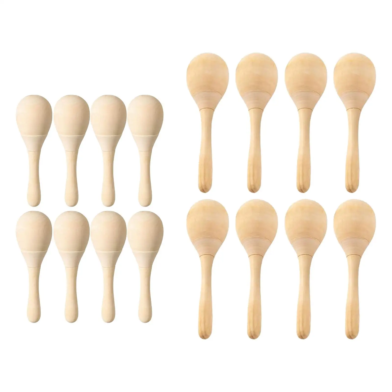 8Pcs Wood Maracas Mini with Crisp Blow Sound Hand Percussion Rattles for Music Party Favors Holiday Baby Shower Painting Fiesta