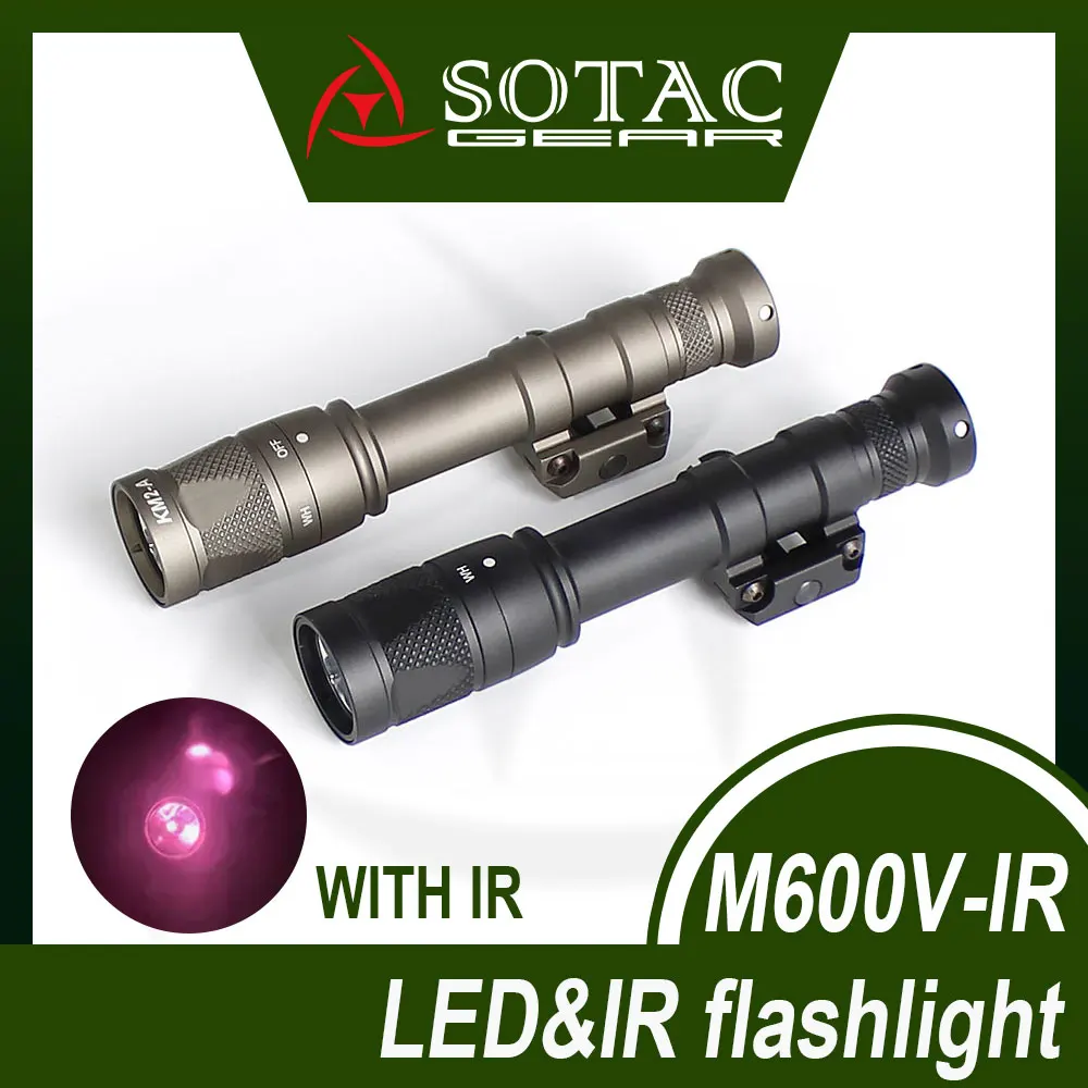 

SOTAC Tactical M600V IR Light and LED White Scout Flashlight with Remote Pressure Switch for Hunting Rail