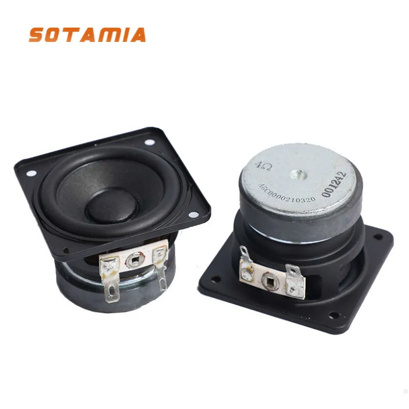 SOTAMIA 2Pcs 2 Inch Hifi Full Range Mini Speaker Driver 4 Ohm 10W DIY Music Sound Amplifier Speaker Home Theater Loudspeaker