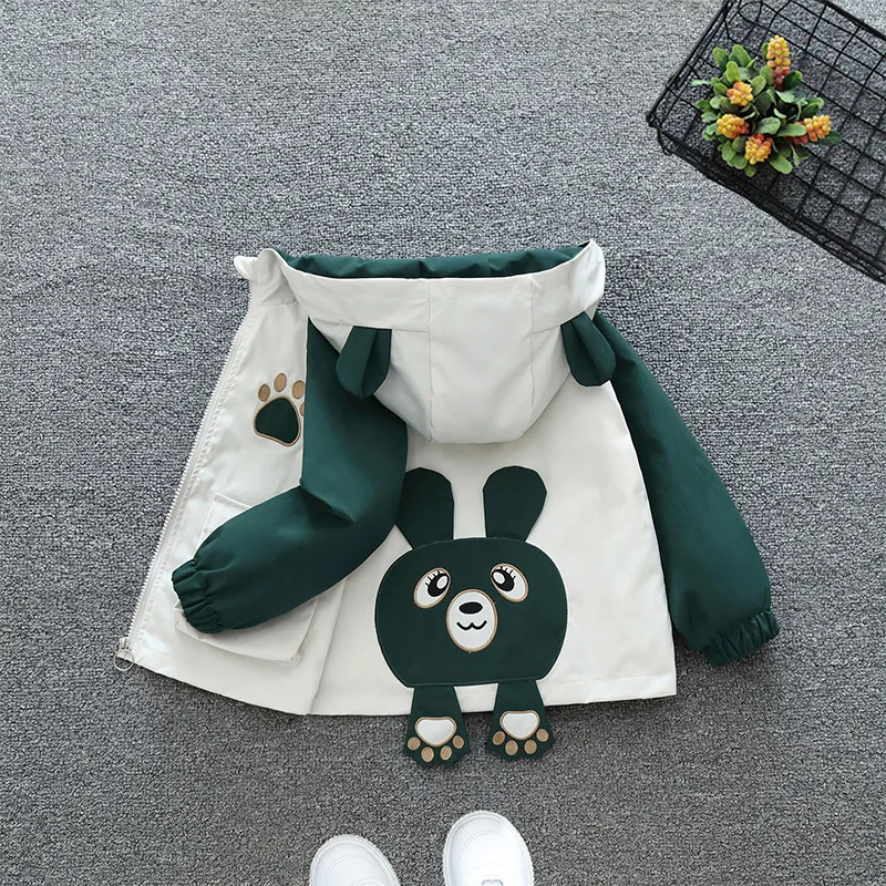 

1 2 3 4 5 6 Years Spring Autumn Baby Girls Jacket New Windbreaker Outerwear Hooded Zipper Boys Coat Birthday Gift Kids Clothes