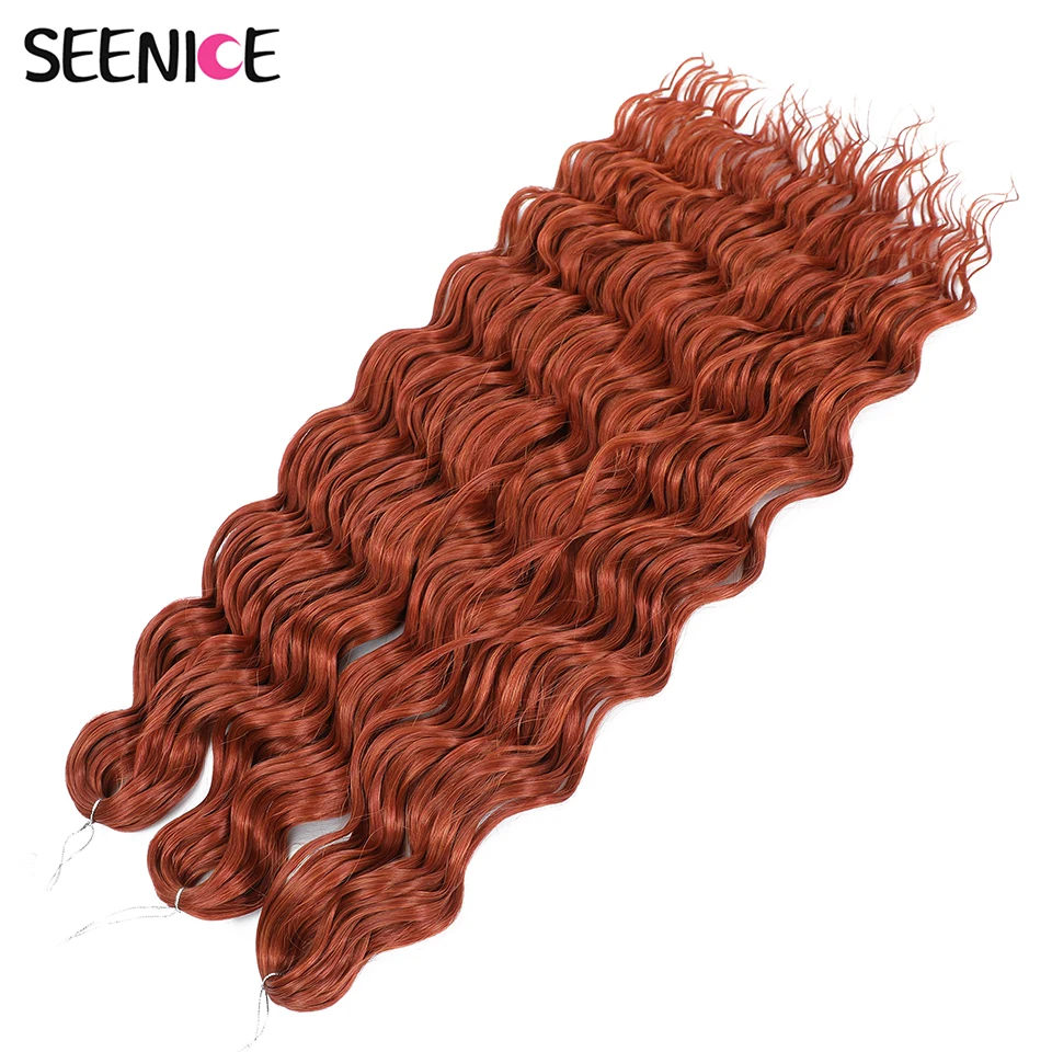 

Anna Hair Synthetic Loose Deep Wave Braiding Hair Extensions 24 Inch Water Wave Braid Hair Ombre Blonde Twist Crochet Curly Hair