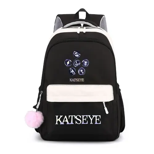 Imagen 1 del producto Mochila escolar de gran capacidad con estampado Katseye, mochila para ordenador portátil para estudiantes, mochila unisex para viajes al aire libre, mochilas de moda para adolescentes y niñas