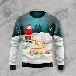 PLstar Cosmos Santa Merry Christmas 3D Printed Fashion Men's Ugly Christmas Sweater Winter Unisex Casual Knitwear Pullover MYY21