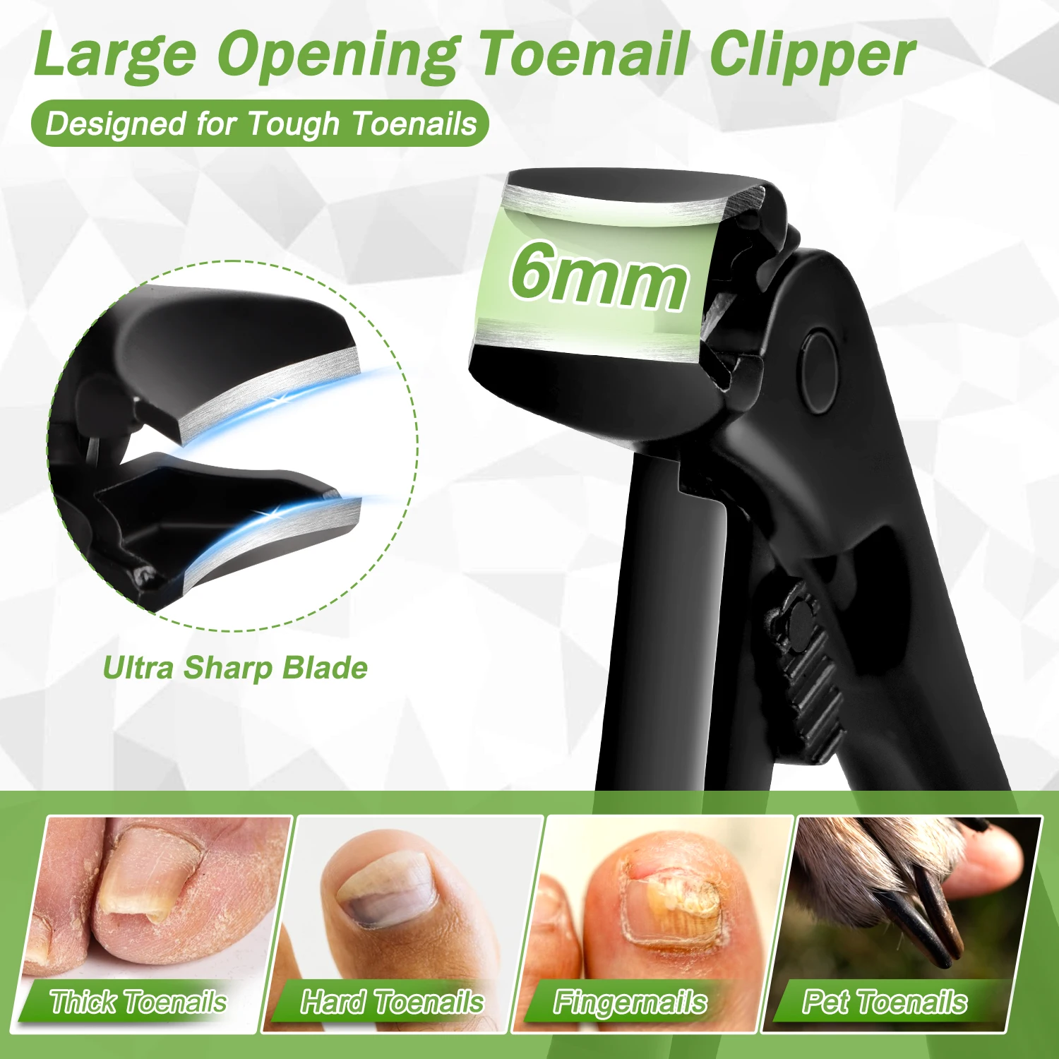 Heany Duty Large Opening Nail Clippers for Seniors Pregnant with Lock Buckle Angled Curve Toenail Clippers for Thick Nails Tool