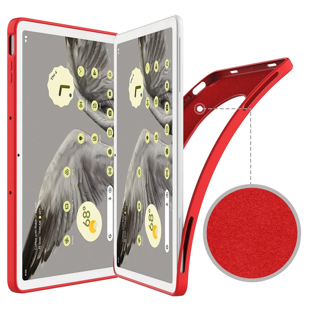 Shockproof Funda for Google Pixel Tablet 10.95'' Case Liquid Silicone Protection Soft Cover with Silicone Strap