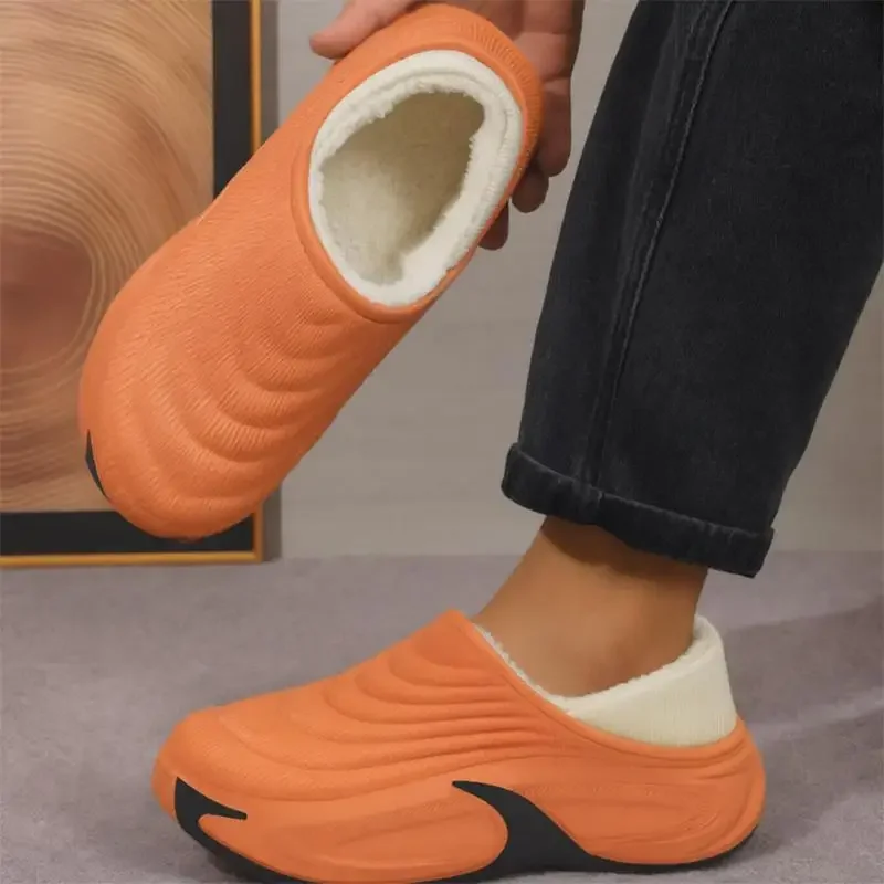 Klobige Plateau-Antirutsch-Plüsch-Wasserdichte EVA-Hausschuhe für Herren, Übergröße 47, Streetstyle, Warme Slides, Herren-Winter-Baumwoll-Clogs für Zuhause – Detail 4