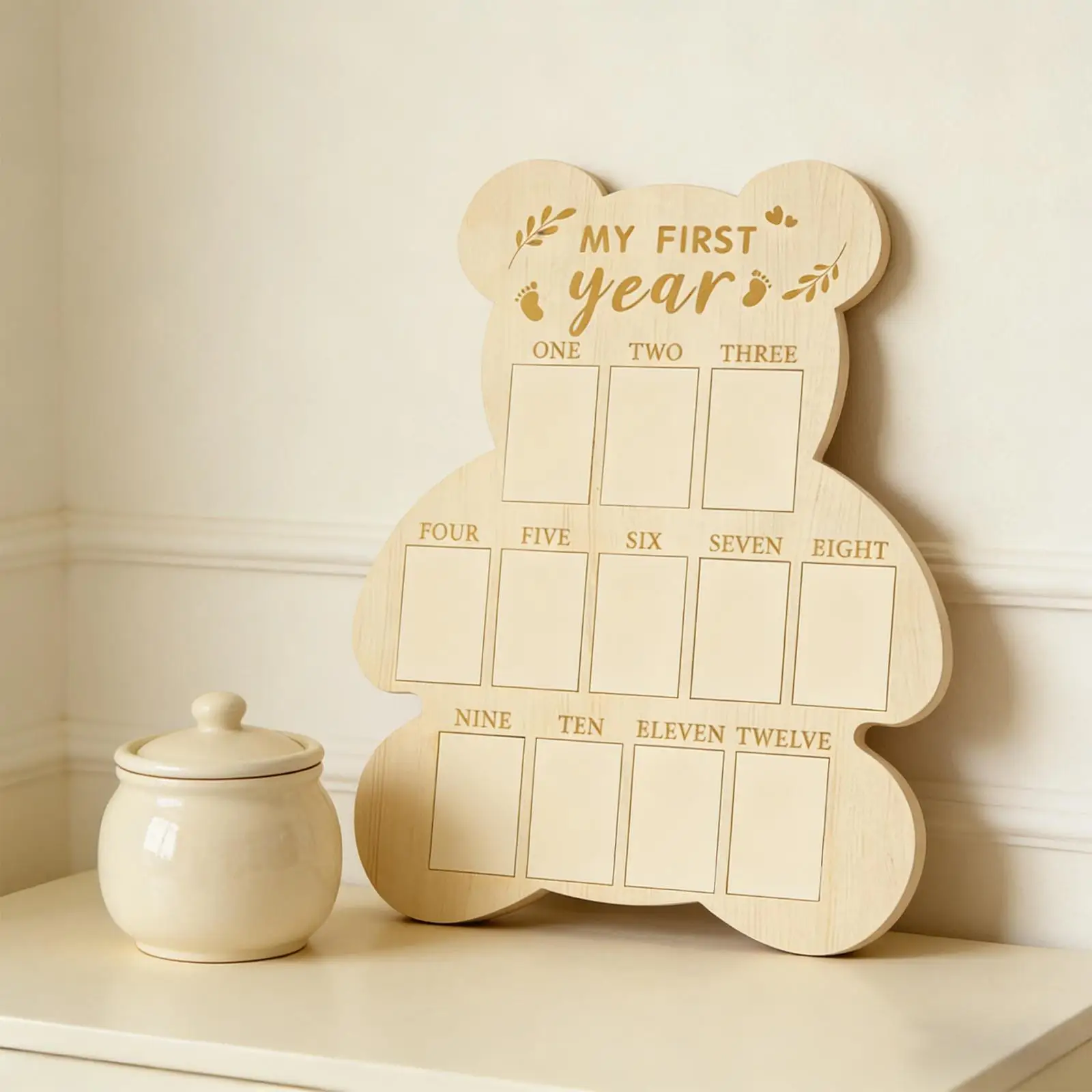 Rustic Wood Photo Frame for Newborn Baby 1st Birthday Milestone Keepsake Gift Nursery Wall Art