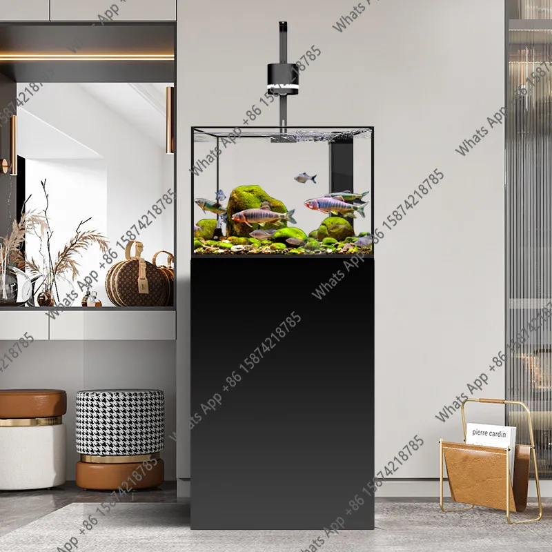 

Новый аквариум из ультрапрозрачного стекла с фильтром, квадратный, для золотых рыбок, напольный, для гостиной, домашний аквариум.