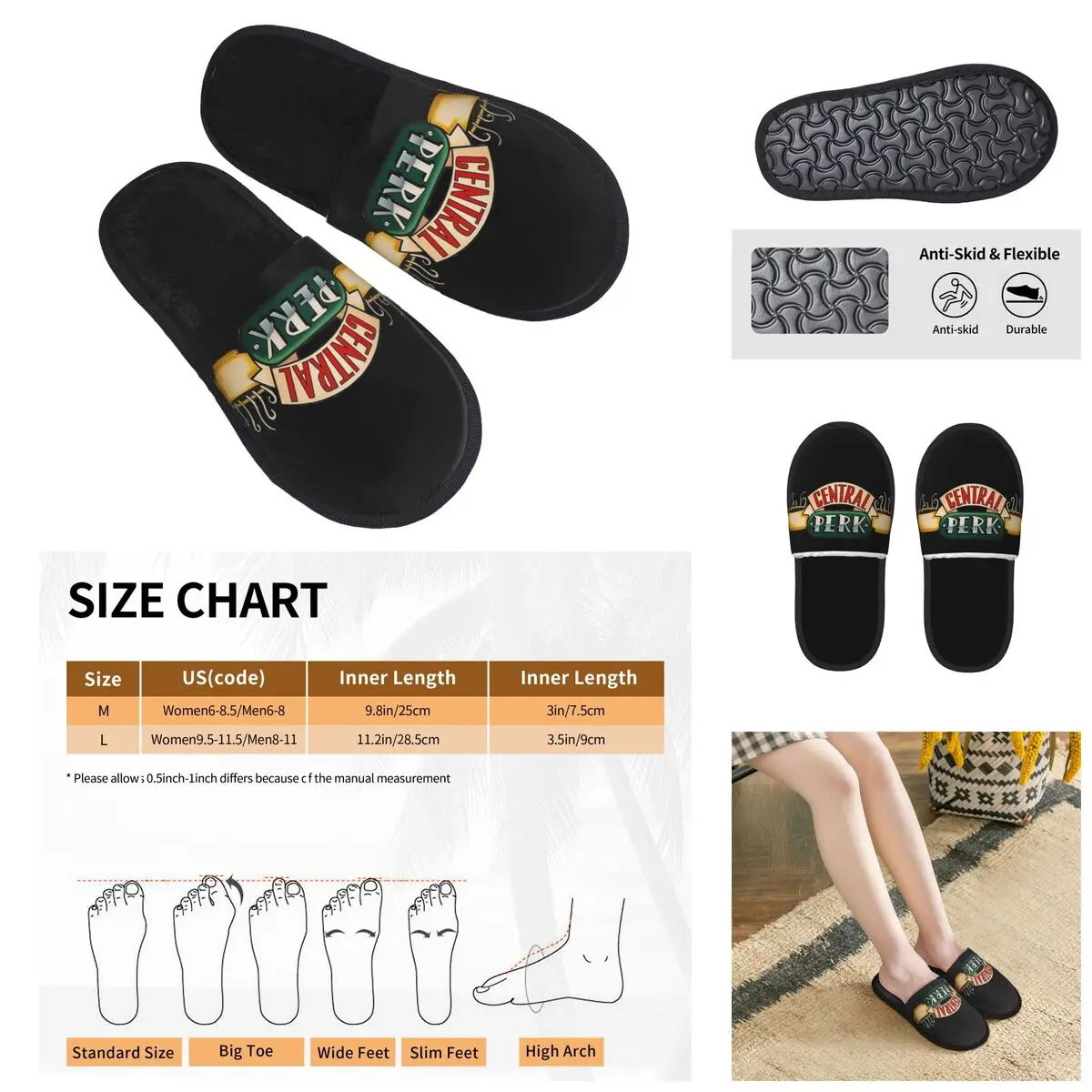 Colorful Pair Best Friends TV Show Men Women Furry slippers,fashion printing pantoufle homme Home slippers