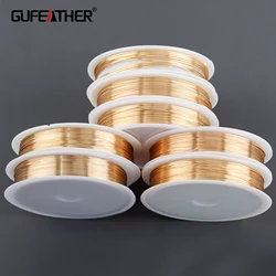 GUFEATHER M788,jewelry accessories,pass REACH,nickel free,copper wire,18k gold plated,diy necklace,jewelry making,one roll/lot