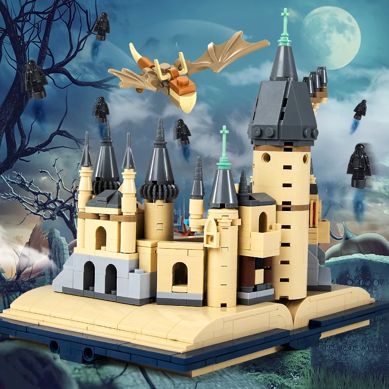 727PCS Creative Book Hogwarts Castle Magic College Building Blocks Construction Set Toys Birthday Gift For Children Kids