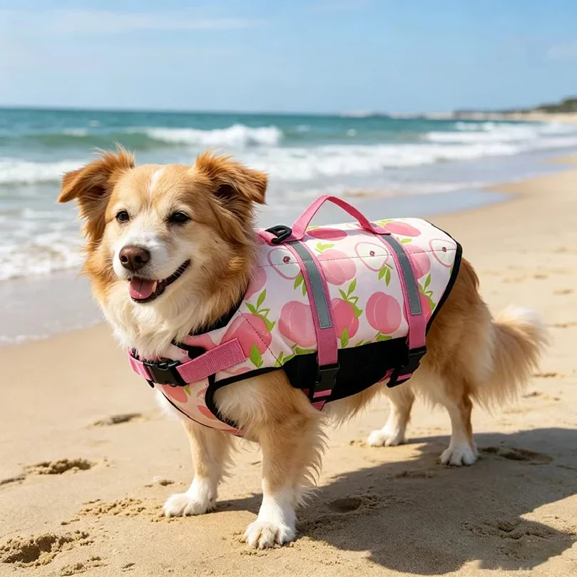 Summer Dog Life Jacket Reflective Adjustable Large Dogs Swimwear Safety Vest Surfing Sailboat Enhanced Buoyancy Pet Lifejackets view 5