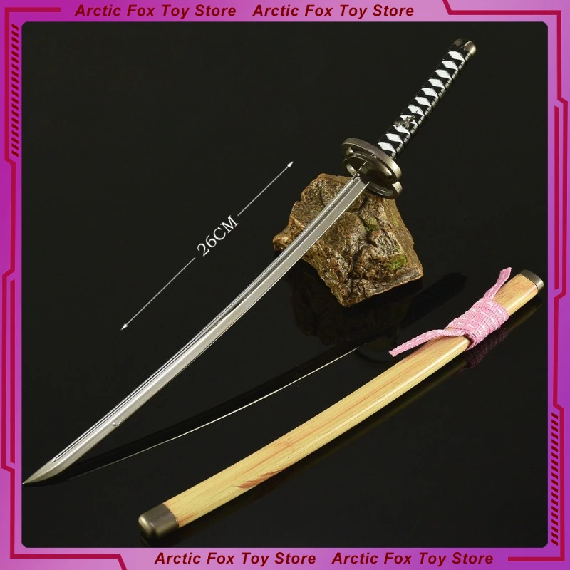 26cm fantasma de tsushima jogo figura periférica metal artesanato modelo estátua decoração de mesa ornamentos presentes aniversário brinquedos