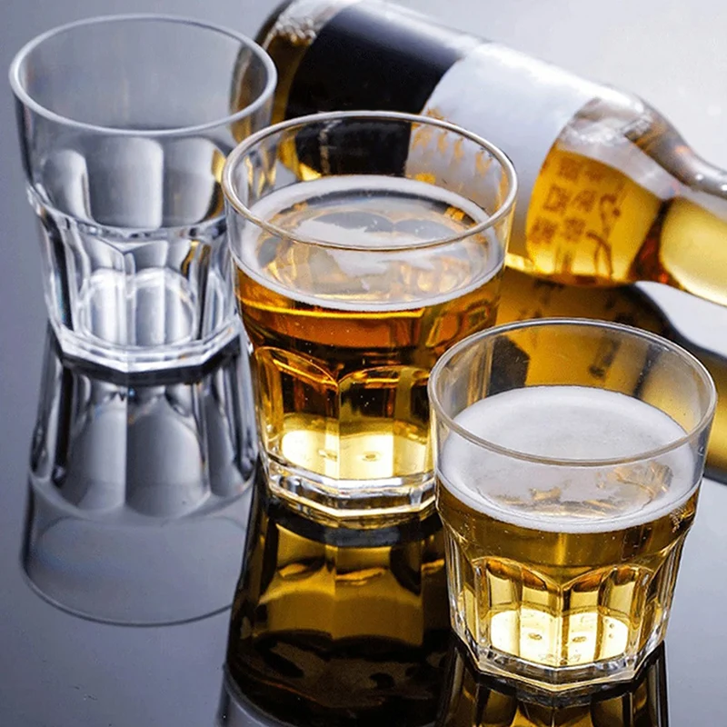 Acrylic Whiskey Cups Unbreakable Transparent Beer Cup Plastic Coffee Milk Breakfast Cup Spirit Glass Drinkware Juice Tea Cup