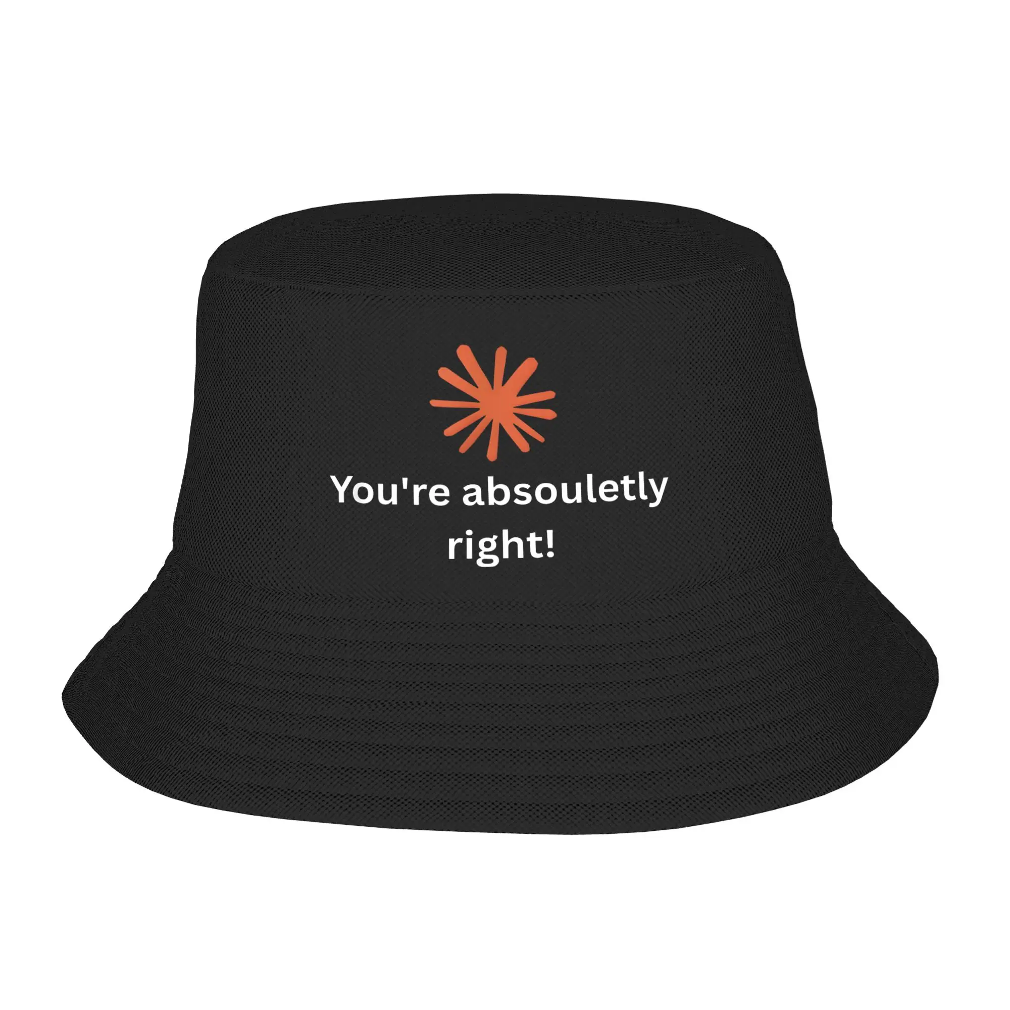Claude You're Absolutely Right Bucket Hat  Street Style Fisherman Caps For Couple Trendy Visor Hats Soft Fold Graphic Cap