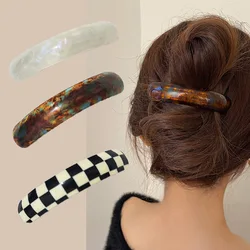 Vintage Druck Acetat Frühling Clip elegante Frauen geometrische bunte Haars pange Haars pange automatische Haarnadel Haarschmuck Geschenke