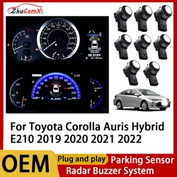 ZhuCamX Front Rear Parking Sensor Assistance Backup Radar Buzzer System for Toyota Corolla Auris Hybrid E210 2019 2020 2021 2022