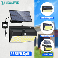 368/468 LED Solar Wall Light Outdoor Motion Sensor Solar Fence Lights 3 Lighting Modes Solar Powered Security Lights For Yard