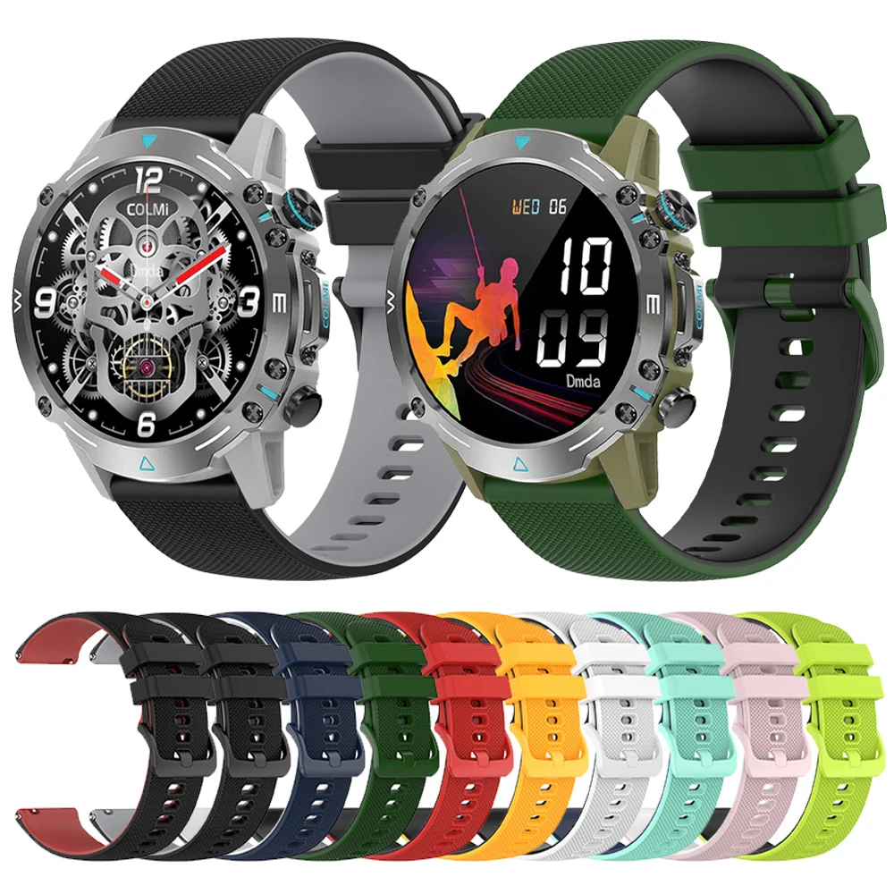Two-tone Silicone Strap for COLMI C81 C61 Bands for COLMI P71/M42/V70/P73/I31/P28 Plus Replacement Bracelet 20mm 22mm Watchbands