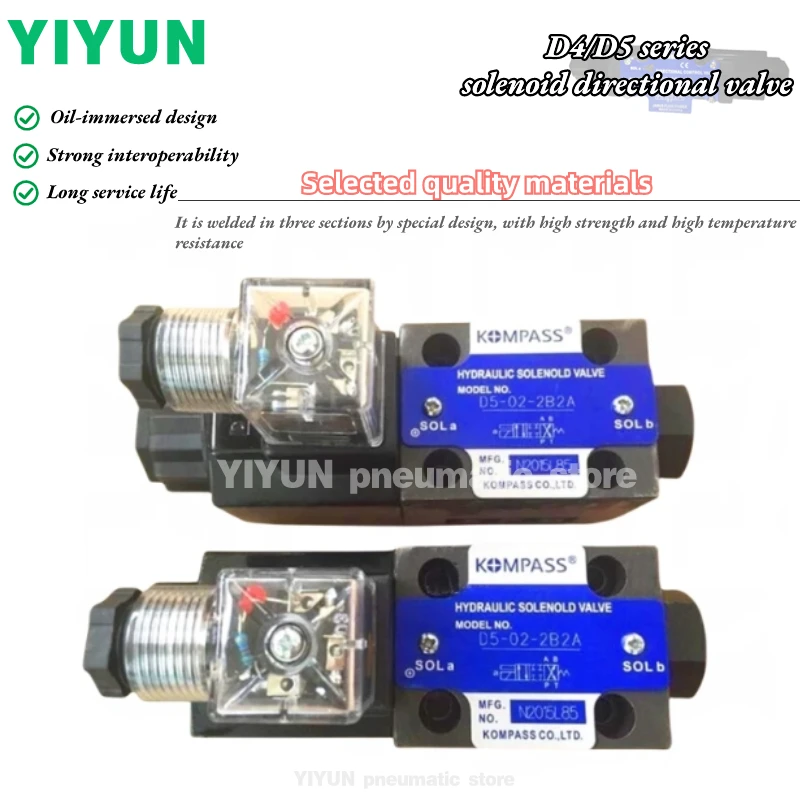 

D4,D5-02,2B2,2D2,3C4,3C2,3C3,3C5-A1,A2,YIYUN пневматический компонент, направленный регулирующий клапан с электромагнитным управлением, серия D5 D4