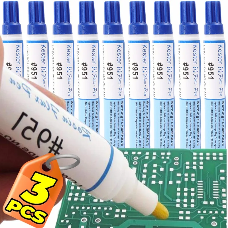 

3-1x 951 Soldering Flux Pen Free-clean Rosin Flux Welding Fluxes Pen Tool Low Solid PCB Board Soldering Solar Panel Welding Pens