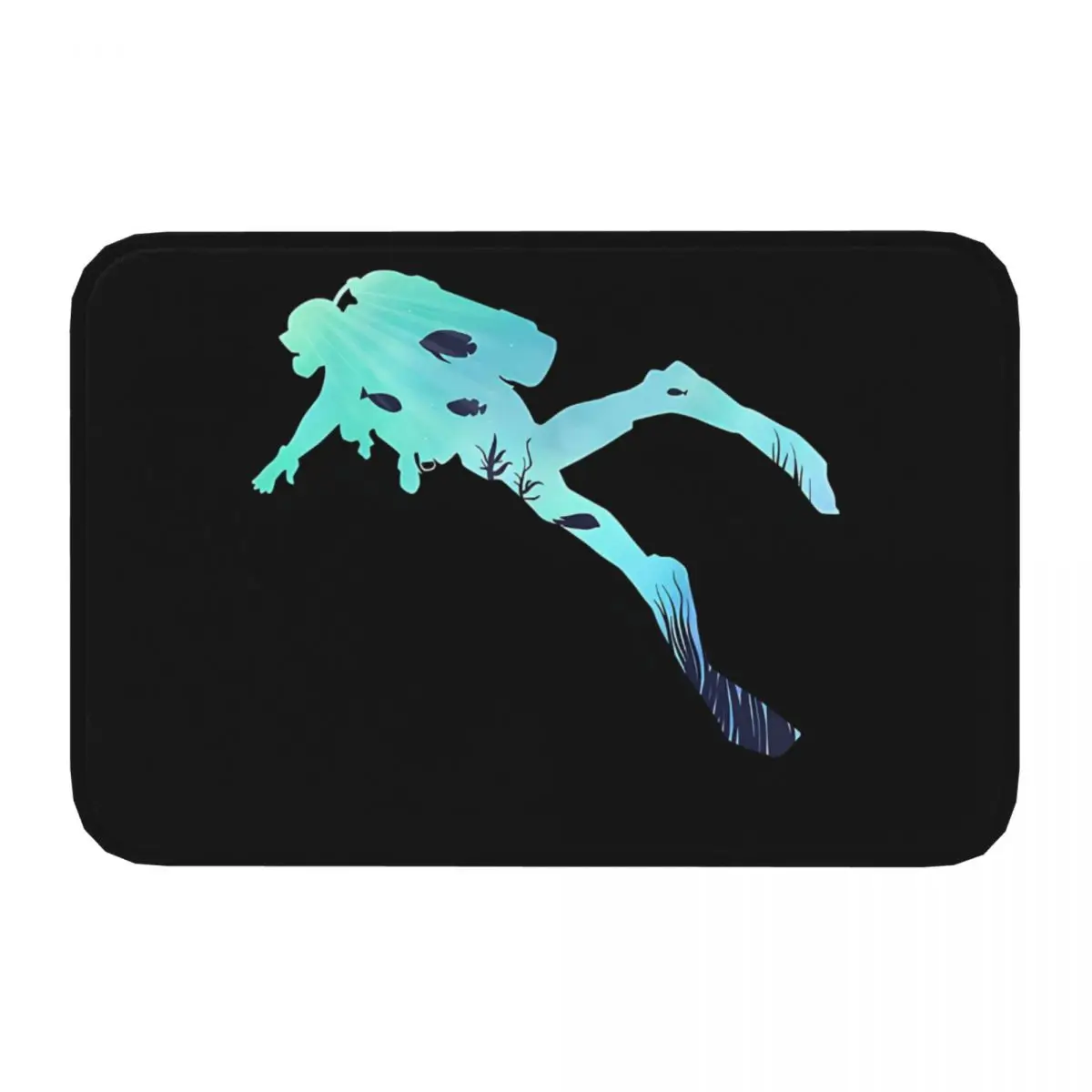 Scuba Diving Tee Diving Under Water Anti-Slip Doormat Living Room MatDiver Floor Carpet Welcome Rug Indoor Decor