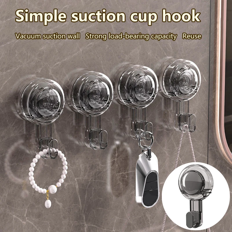 No Drilling Towel Hook Removable Vacuum Suction Cup Hooks Bathroom Robe Towel Holder Hook Kitchen Hotel Home Accessories