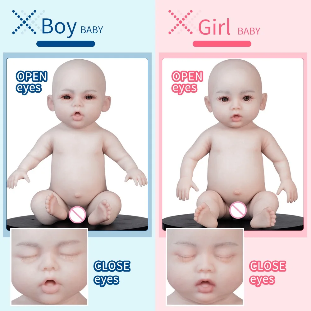 U-Charm more 18,5 Zoll 3kg Ganzkörper Silikon wieder geborene Baby puppe realistische Puppen Baby Kinderspiel zeug lebensechte Neugeborene Puppe