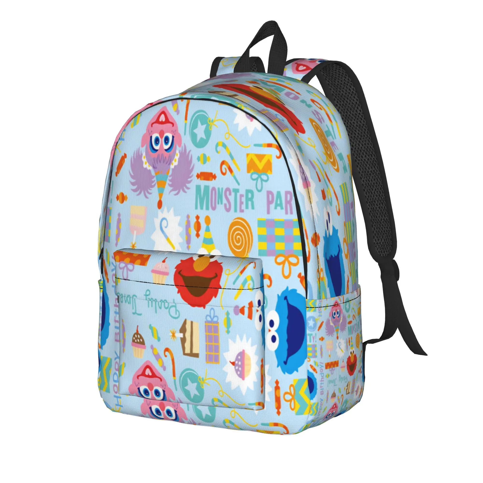 Sesames Streets Backpack  Daily Backpacks Women Men High Quality Breathable High School Bags Leisure Rucksack