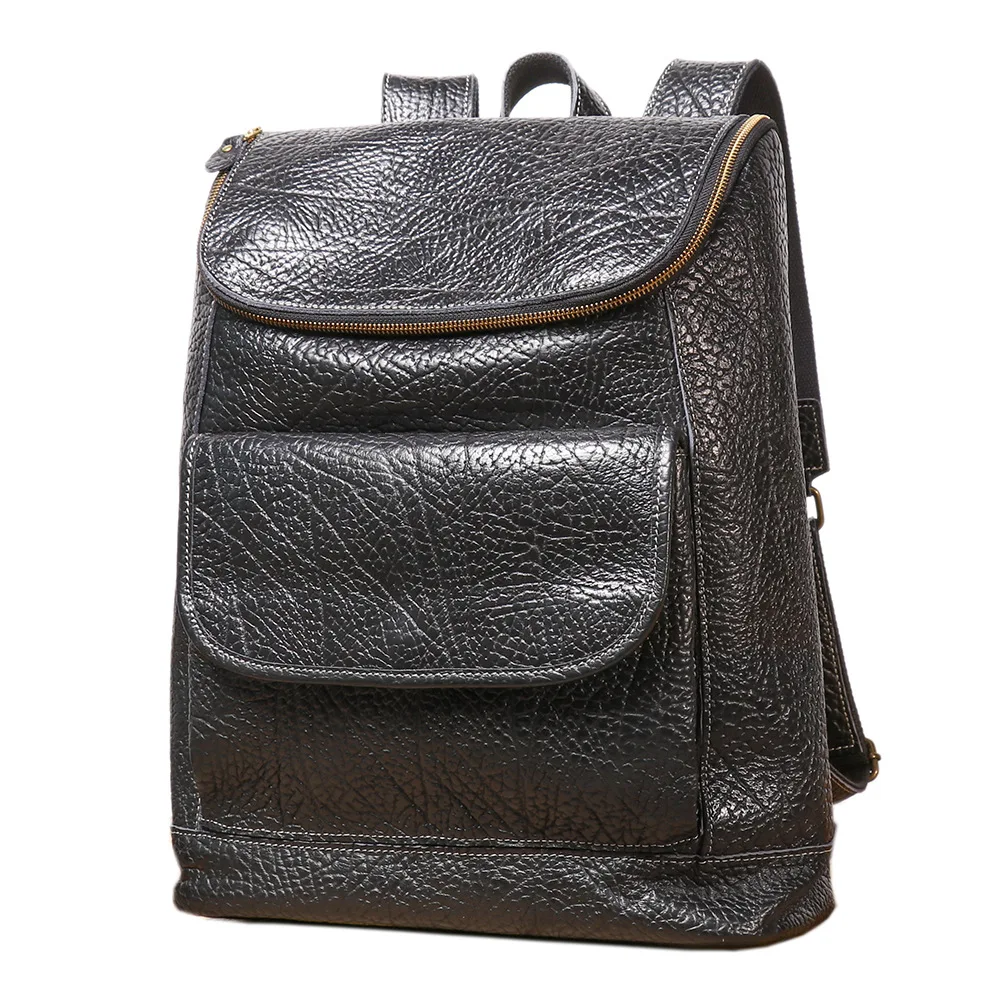 

Top-Grain Leather Men's Backpack - Large Capacity Travel & Commuter Laptop Bag with Multiple Compartments for Work and Business