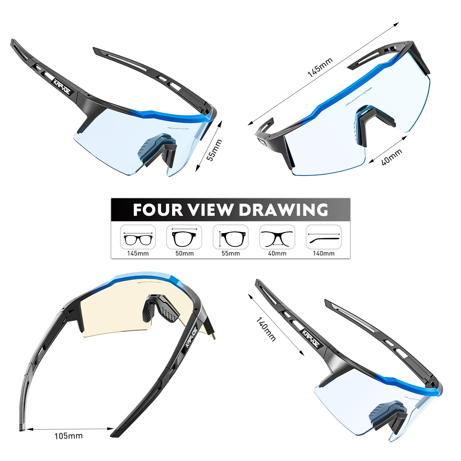 KAPVOE Photochrome Fahrrad Nacht Reiten Gläser UV400 MTB Fahrrad Radfahren Sport Sonnenbrille Männer Frauen Outdoor Camping Golf Brillen – Detail 7