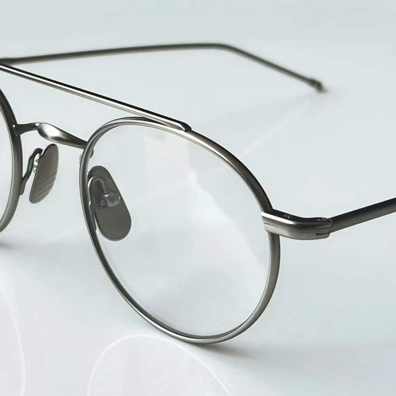 

TBX101 Retro Round Double beam Spectacle Frames Pilot Super Light Women Pure Titanium Eyeglass Frame Eyeglasses New York Fashion