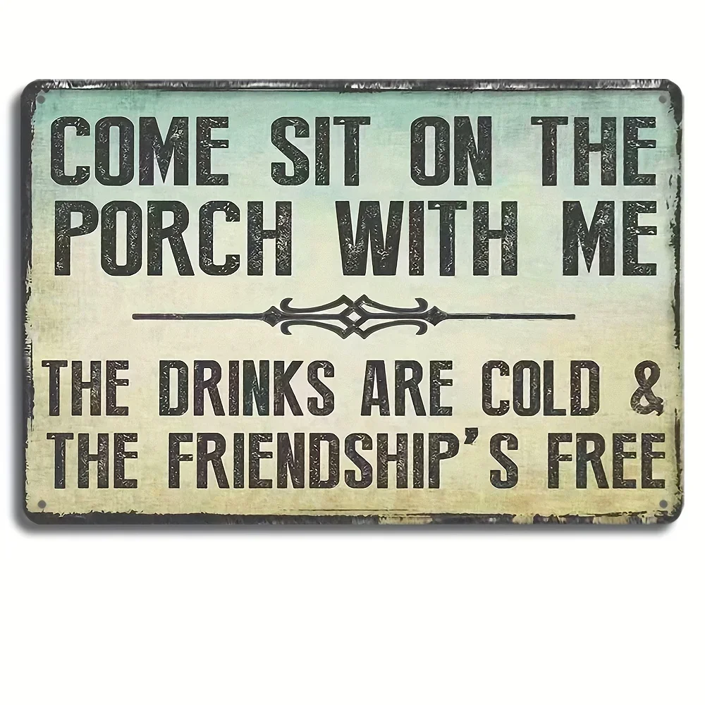 , If Money Cant Buy Happiness, Motorcycles And Beer Metal Tin Sign , Porch Rules Home Yard Decor Patio Pool Farmhouse Bar Cof