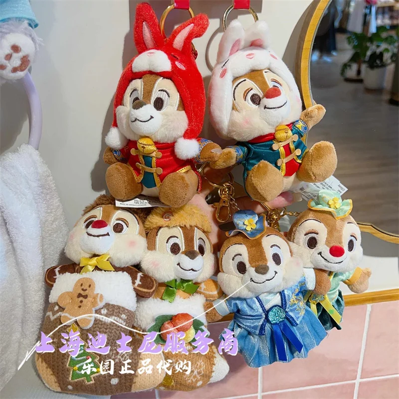 Original Shanghai Disney Disney Dicchititi Pendant Christmas Hanfu Chicchititi Keychain Chipmunk Christmas Toy Gifts