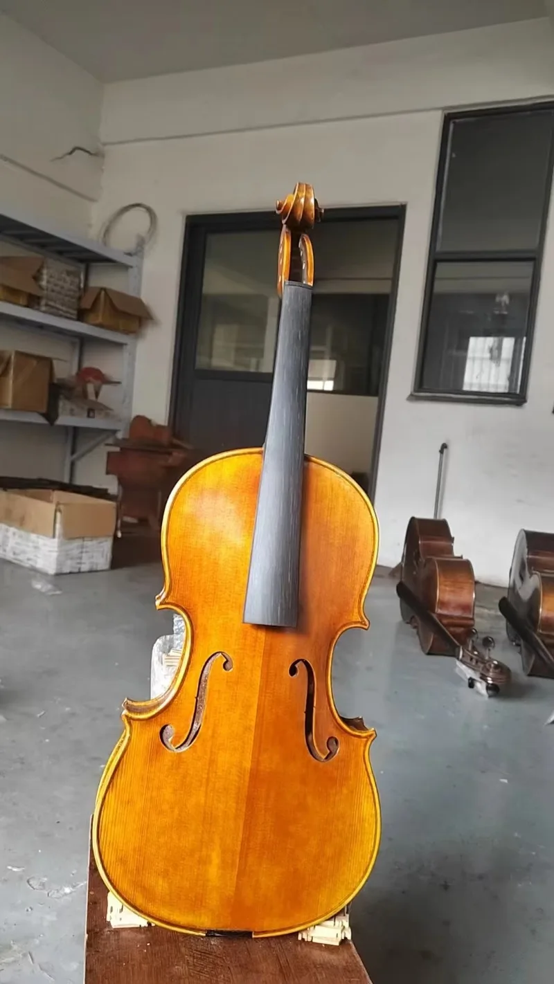 4/4 hand-carved violin, solid spruce maple back plate, beautiful tone, musical instrument, promotional price
