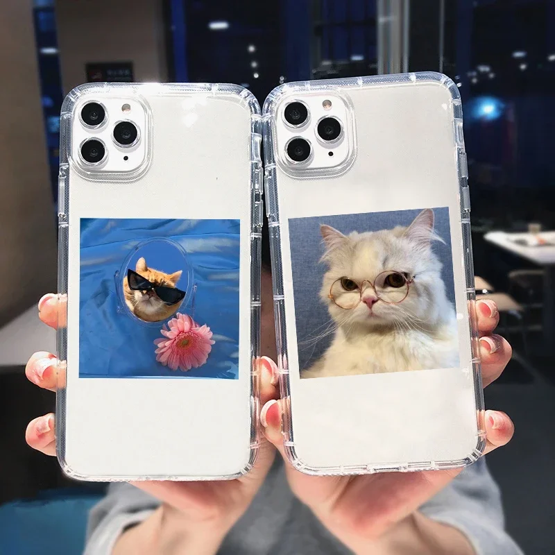 

Cute Cats Photos Phone Case for IPhone 15 14 13 12 Mini 11 Pro X XS MAX XR SE 7 8Plus Clear Shockproof Soft Animal Pattern Cover